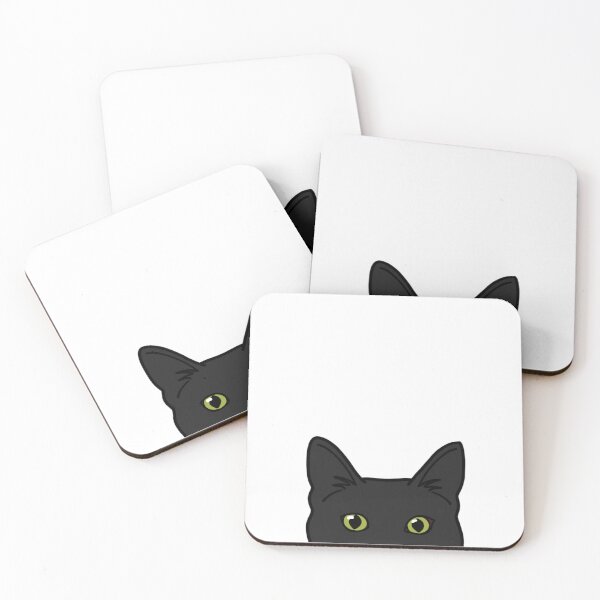 Item preview, Adorable Peeking Black Cat with Green Eyes designed and sold by MirandaFreezie.