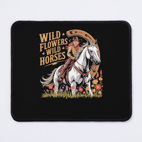 Item preview, Retro Southern Sunset Cowgirl Wild Flowers - Wild Horses designed and sold by Dressed For  Duty.