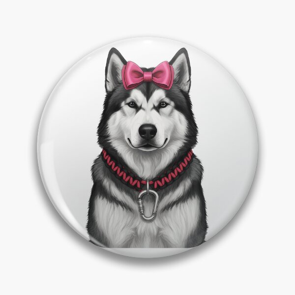 Item preview, Alaskan Malamute Dog Portrait Pink Bow Collar designed and sold by k3rstman1.