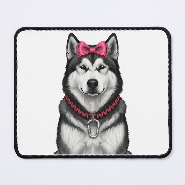 Item preview, Alaskan Malamute Dog Portrait Pink Bow Collar designed and sold by k3rstman1.