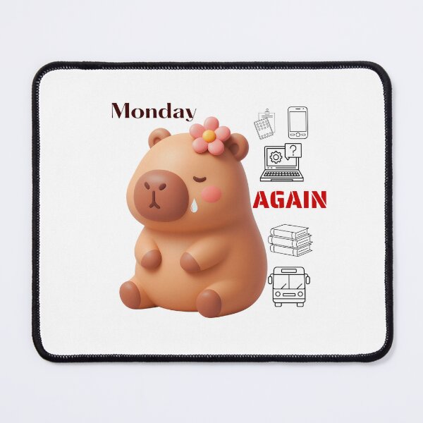 Item preview, Sad Capybara Monday Again designed and sold by ArtMochis.