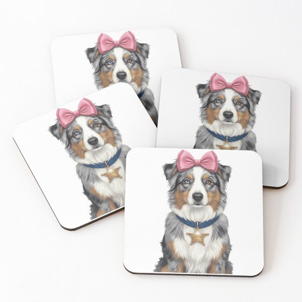 Item preview, Cute Australian Shepherd Sheriff with Pink Bow designed and sold by k3rstman1.