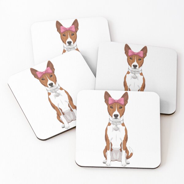 Item preview, Cute Basenji Dog with Pink Bow designed and sold by k3rstman1.