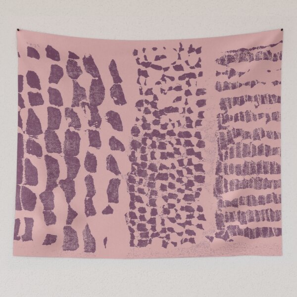 Item preview, Three Grains Textured Monoprint - Rose + Beet designed and sold by Irene Estelle.