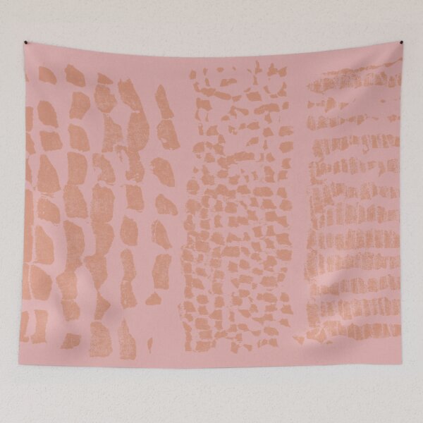 Item preview, Three Grains Textured Monoprint - Rose + Coral designed and sold by Irene Estelle.