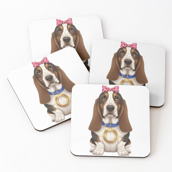 Item preview, Cute Basset Hound Pink Bow Horseshoe Collar designed and sold by k3rstman1.