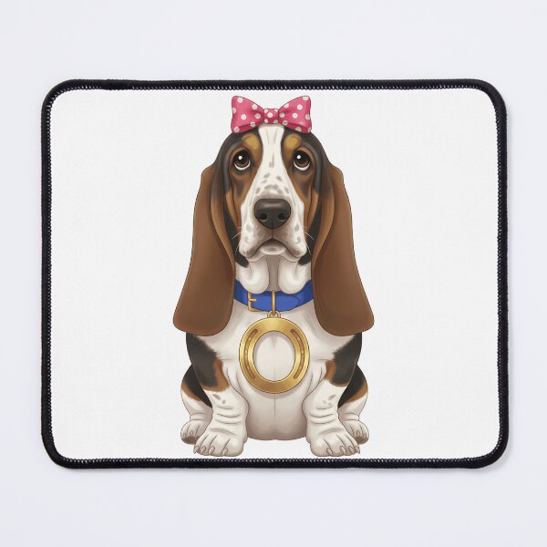 Item preview, Cute Basset Hound Pink Bow Horseshoe Collar designed and sold by k3rstman1.