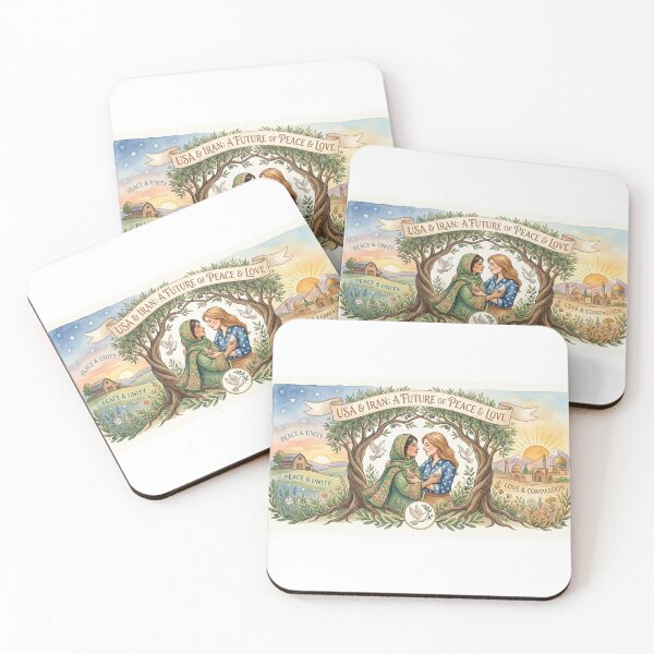 Item preview, USA and Iran Peace & Unity - Watercolor Olive Branch Design designed and sold by SillyWorldCo.