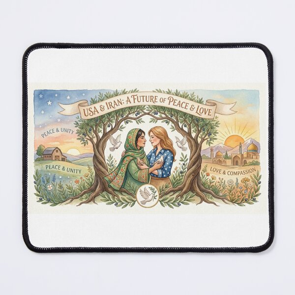 Item preview, USA and Iran Peace & Unity - Watercolor Olive Branch Design designed and sold by SillyWorldCo.