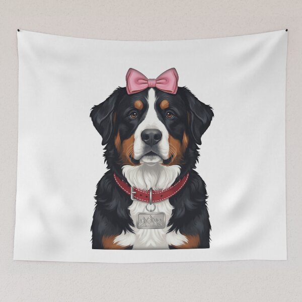 Item preview, Cute Bernese Mountain Dog with Pink Bow designed and sold by k3rstman1.