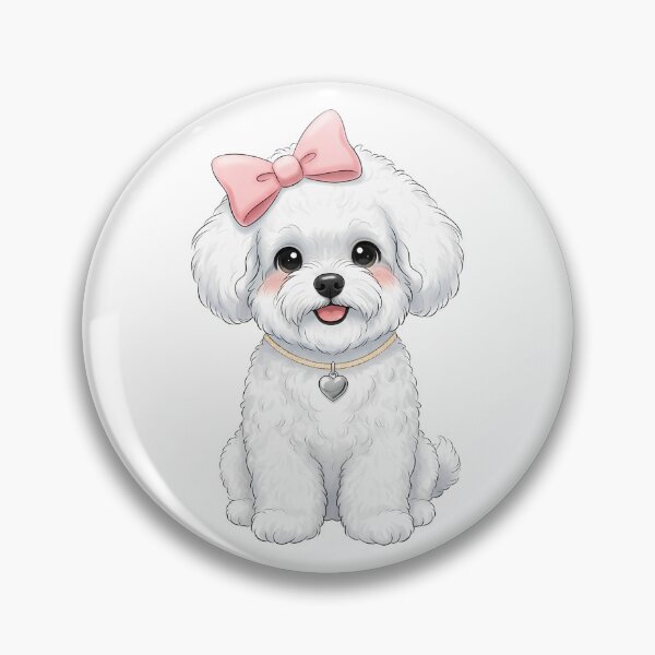 Item preview, Cute Kawaii Bichon Frise Puppy with Pink Bow designed and sold by k3rstman1.