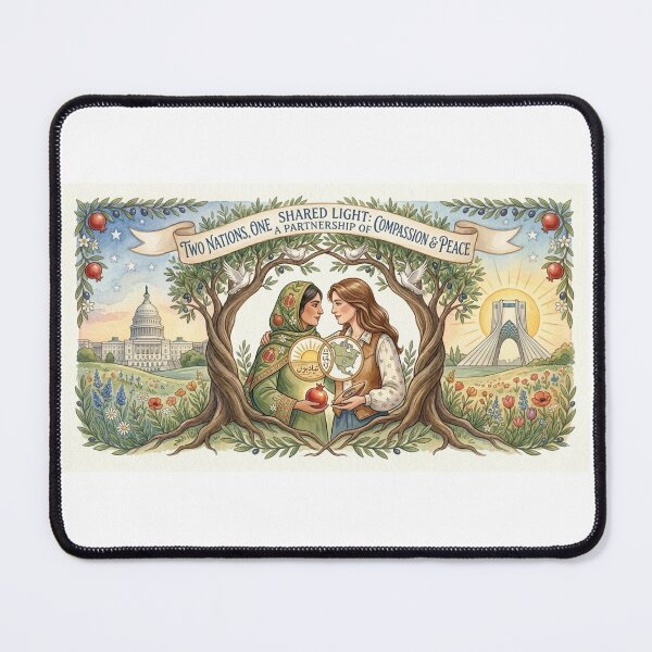 Item preview, USA and Iran Peace & Unity - Watercolor Olive Branch Design designed and sold by SillyWorldCo.