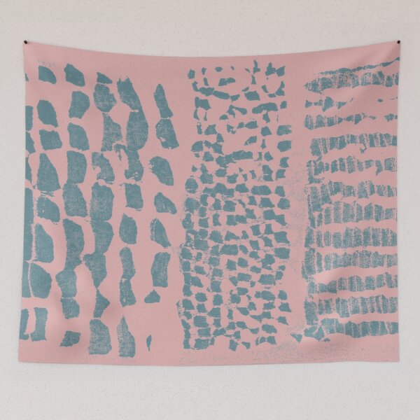 Item preview, Three Grains Textured Monoprint - Rose + Peacock designed and sold by Irene Estelle.