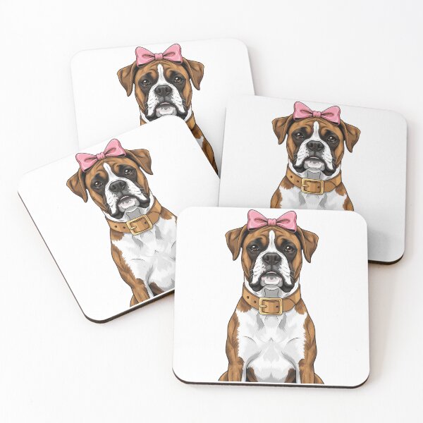 Item preview, Cute Boxer Dog Portrait with Pink Bow designed and sold by k3rstman1.