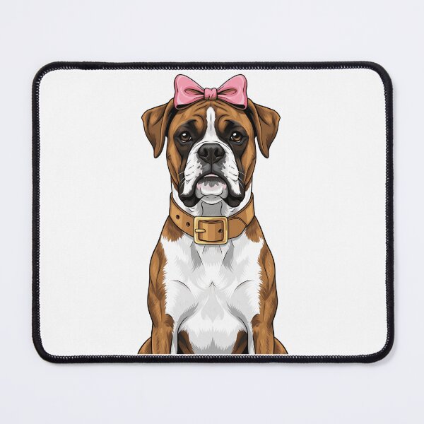 Item preview, Cute Boxer Dog Portrait with Pink Bow designed and sold by k3rstman1.