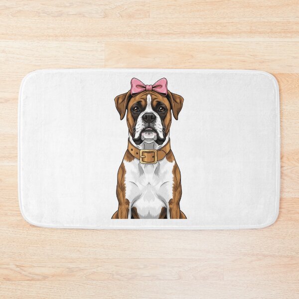 Item preview, Cute Boxer Dog Portrait with Pink Bow designed and sold by k3rstman1.