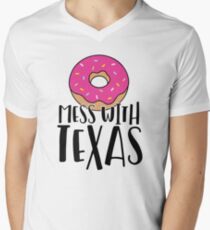 Donut Mess with Texas V-Neck T-Shirt