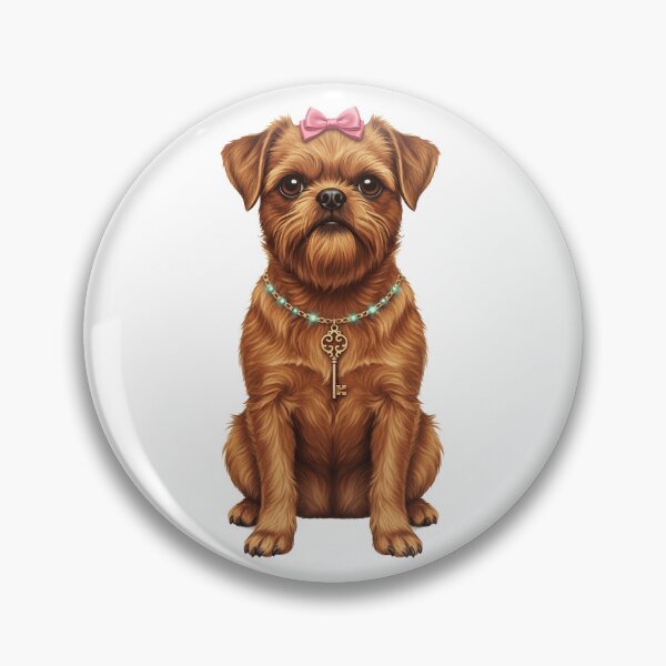 Item preview, Cute Brussels Griffon Dog with Pink Bow Necklace designed and sold by k3rstman1.