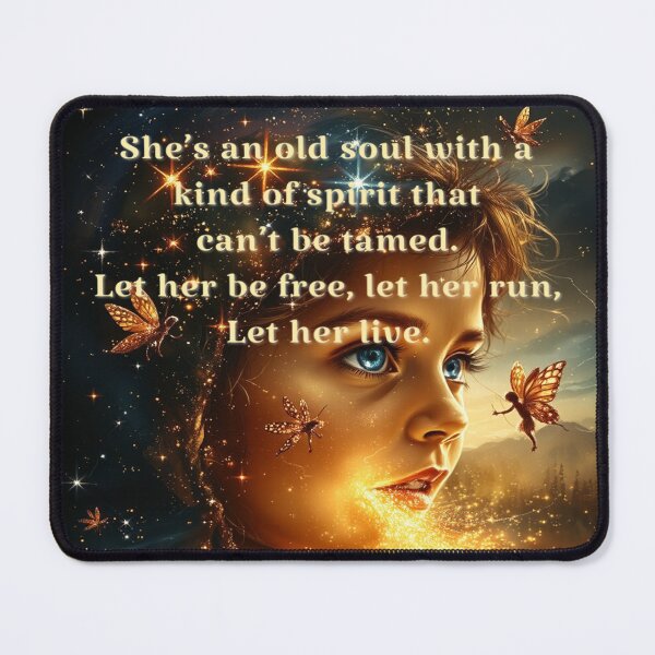 Item preview, She’s an Old Soul Quote – Magical Empowerment Butterfly Art designed and sold by BeautifulVirtues.