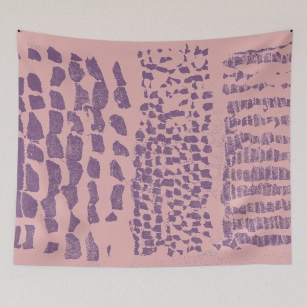 Item preview, Three Grains Textured Monoprint - Rose + Plum designed and sold by Irene Estelle.