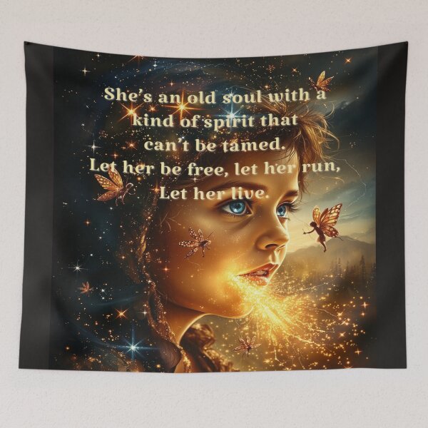 Item preview, She’s an Old Soul Quote – Magical Empowerment Butterfly Art designed and sold by BeautifulVirtues.