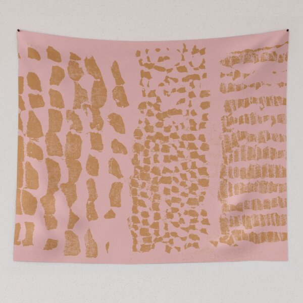 Item preview, Three Grains Textured Monoprint - Rose + Rust designed and sold by Irene Estelle.