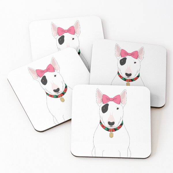 Item preview, Cute Bull Terrier with Pink Bow Floral Collar designed and sold by k3rstman1.