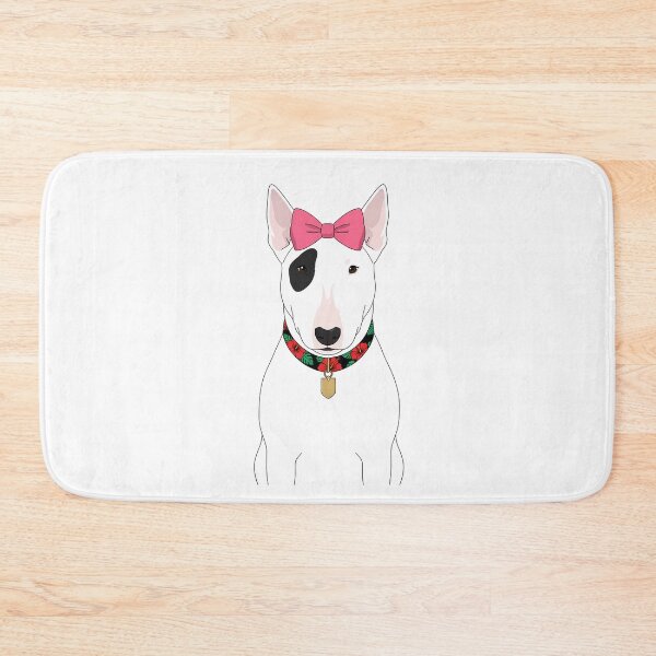Item preview, Cute Bull Terrier with Pink Bow Floral Collar designed and sold by k3rstman1.