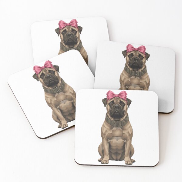Item preview, Bullmastiff Dog with Large Pink Bow designed and sold by k3rstman1.