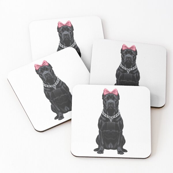 Item preview, Black Cane Corso Dog with Pink Bow designed and sold by k3rstman1.