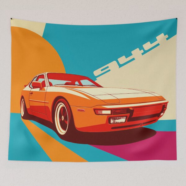 Item preview, Porsche 944 Bauhaus modern illustration designed and sold by blackdogshop.