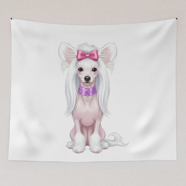 Item preview, Cute Chinese Crested Dog with Pink Bow designed and sold by k3rstman1.