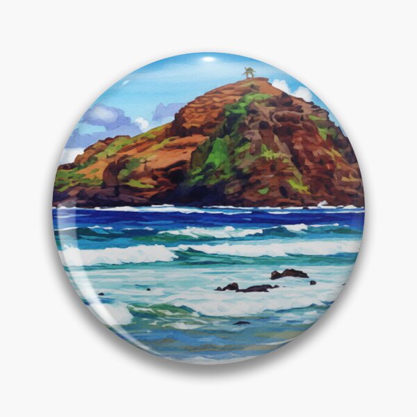 Aperçu de l'œuvre Vue aquarelle de l'océan et de l'île depuis Hana sur Maui créée et vendue par Robo-Mart Smart Shopping.