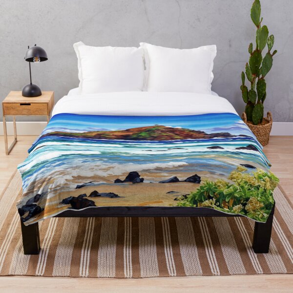 Item preview, Watercolor view of ocean and island from Hana on Maui designed and sold by Robo-Mart Smart Shopping.