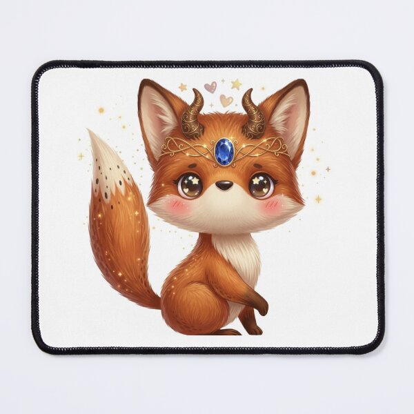 Item preview, Majestic Magical Forest Fox with Jeweled Crown & Horns designed and sold by Stickivo.