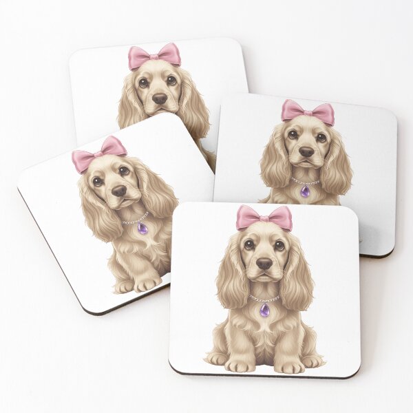 Item preview, Adorable Cocker Spaniel Puppy with Pink Bow designed and sold by k3rstman1.