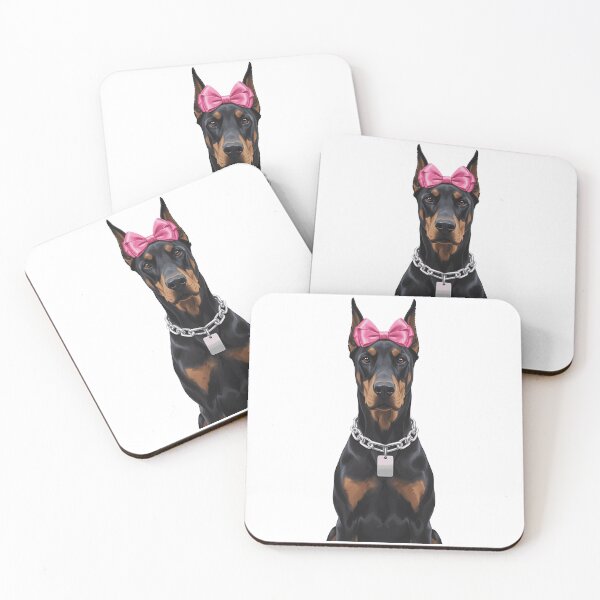 Item preview, Stylish Doberman Pinscher Dog with Pink Bow designed and sold by k3rstman1.
