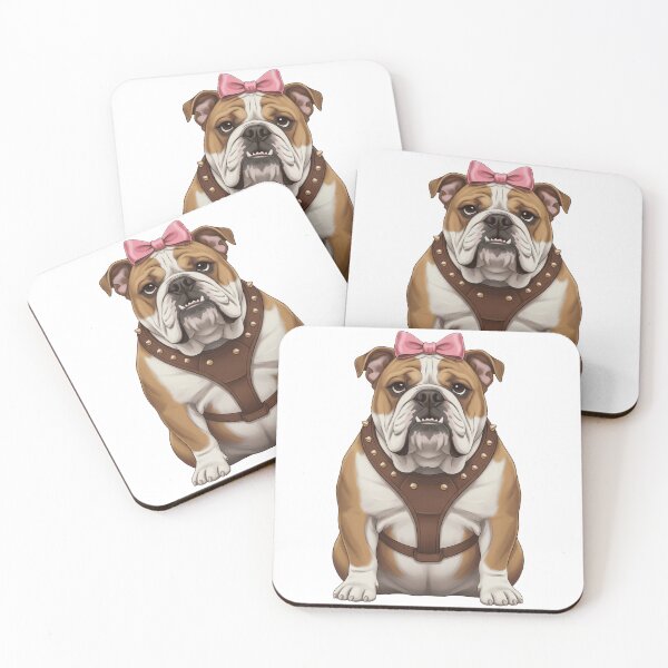 Item preview, Cute English Bulldog with Pink Bow Harness designed and sold by k3rstman1.