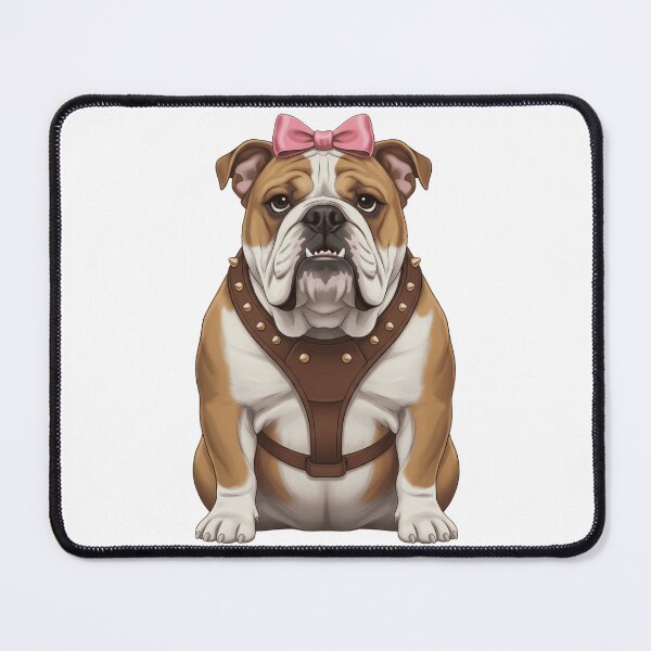 Item preview, Cute English Bulldog with Pink Bow Harness designed and sold by k3rstman1.