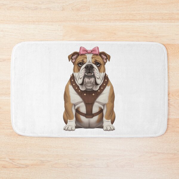 Item preview, Cute English Bulldog with Pink Bow Harness designed and sold by k3rstman1.