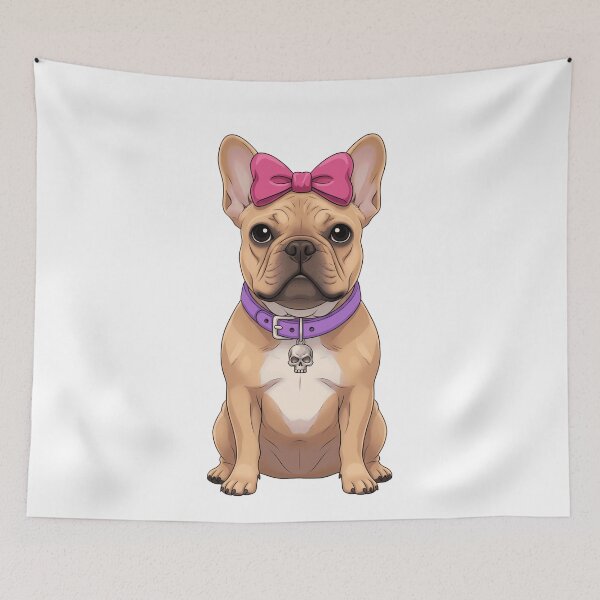 Item preview, Cute French Bulldog with Pink Bow and Skull designed and sold by k3rstman1.