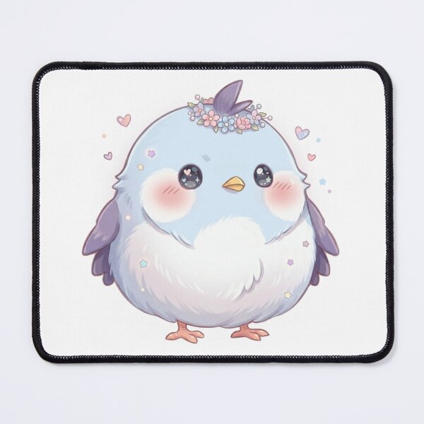 Item preview, Cute Pastel Blue Bird with Flower Crown & Sparkle Cheeks designed and sold by Stickivo.