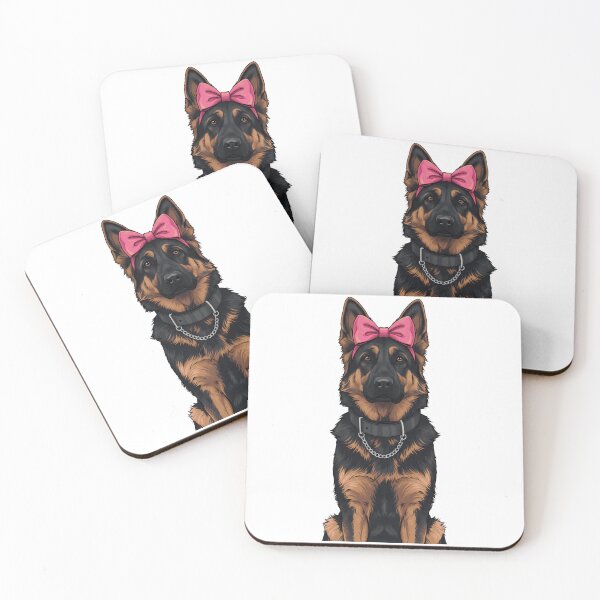 Item preview, Cute German Shepherd Dog Portrait Pink Bow designed and sold by k3rstman1.