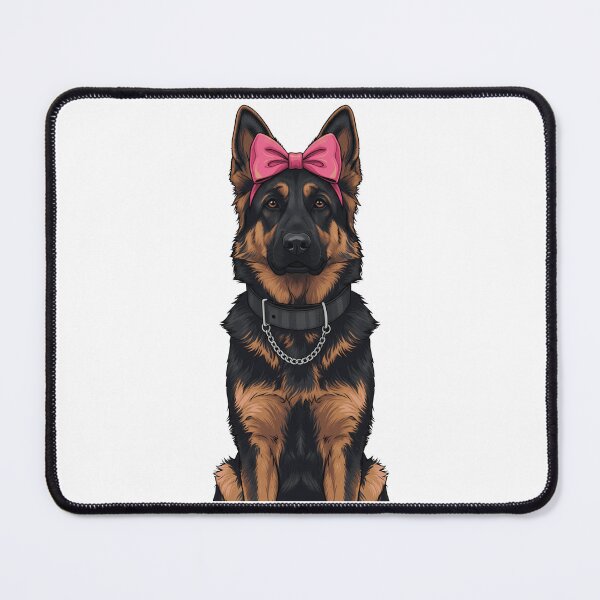 Item preview, Cute German Shepherd Dog Portrait Pink Bow designed and sold by k3rstman1.