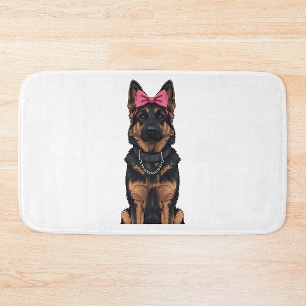 Item preview, Cute German Shepherd Dog Portrait Pink Bow designed and sold by k3rstman1.
