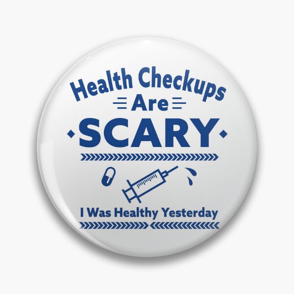 Item preview, Health Checkups Are Scary – Funny Anxiety Humor Typography Design_WH designed and sold by AckeeWolf.