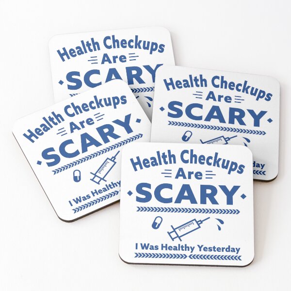 Item preview, Health Checkups Are Scary – Funny Anxiety Humor Typography Design_WH designed and sold by AckeeWolf.