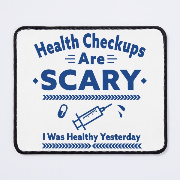 Item preview, Health Checkups Are Scary – Funny Anxiety Humor Typography Design_WH designed and sold by AckeeWolf.