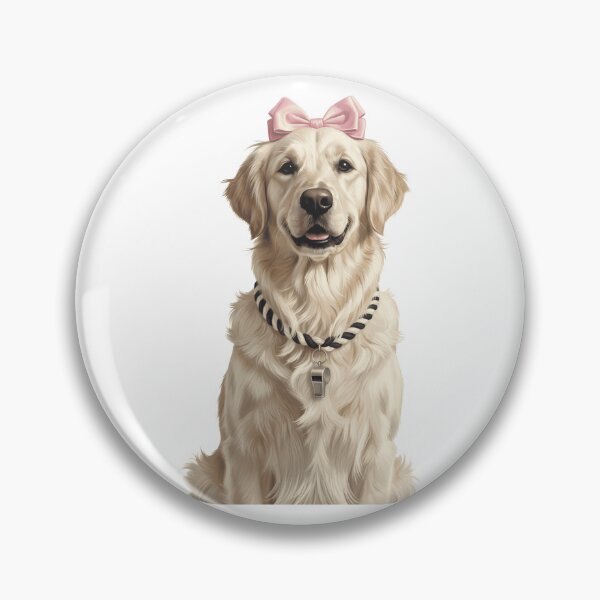 Item preview, Cute Golden Retriever with Pink Bow and Whistle designed and sold by k3rstman1.
