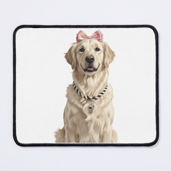 Item preview, Cute Golden Retriever with Pink Bow and Whistle designed and sold by k3rstman1.